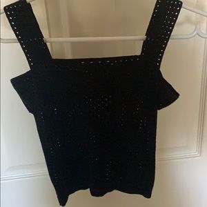 Black Laser Cut Crop Top